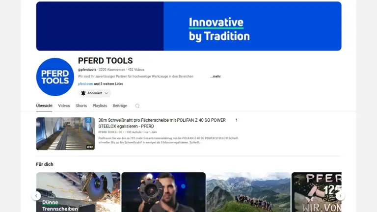 PFERD TOOLS YouTube channel